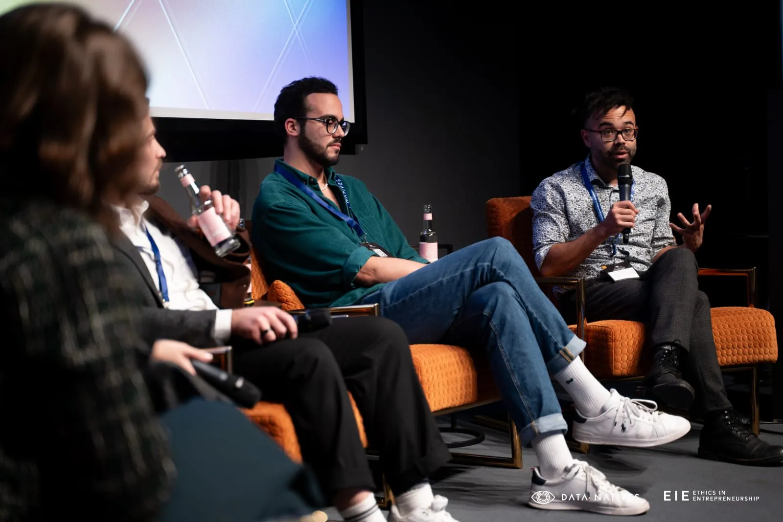Jordan Loewen-Colón on a panel at Ethics in Entrepreneurship, Data Natives Berlin.
